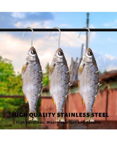 Stainless Steel H-Shape Incense Hooks - 12 Pieces 21cm Silver - Ideal for Hanging Smoked Fish Meat & Sausage - Buy Online on GoSupps.com