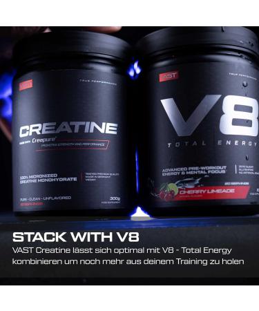 Vast Creatine - Micronized Creapure Creatine Monohydrate Powder | Vegan Made in Germany | 60 Portions | Boost Performance | 300g - Buy Online on GoSupps.com