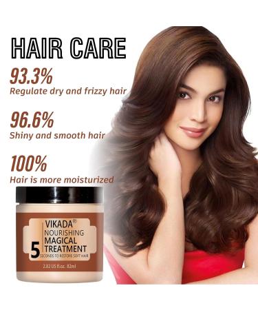 Vikada Hair Straightener Mask - Fast Deep Repair for Damaged Dry & Curly Hair | Nourishing Conditioner Treatment - Buy Online on GoSupps.com