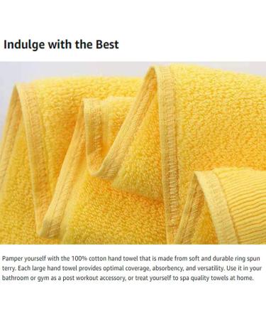 RUIBOLU 100% Cotton Ultra Soft Hand Towels - 2 Set, 14x30 Bath, Hand, Face, Gym Towels - Yellow - Buy Online on GoSupps.com