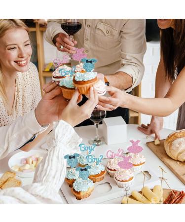 Hriochy Boy or Girl Cupcake Toppers Glitter Jumpsuit Cupcake Picks Baby Shower Kids Birthday Gender Reveal Party Cake Decorations Supplies - Buy Online on GoSupps.com