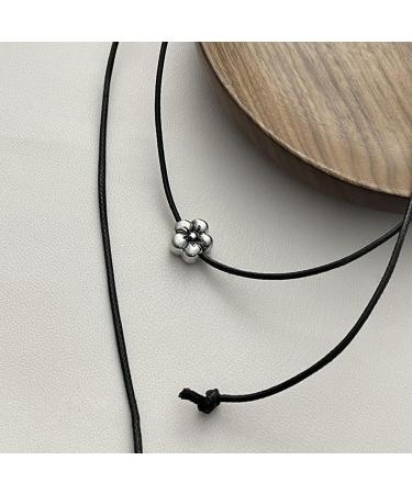 Oralgos Elegant Flower Charm Necklace | Adjustable Silver-Colored Jewelry for Women & Girls - Buy Online on GoSupps.com