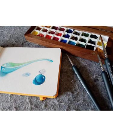 Csy Art Gallery Handmade Airtight Wooden Watercolor Palette Travel Paint Tray Box - Walnut Big Size with Acrylic Pallets and Half Pans Grid for Watercolor, Gouache, Acrylic Paint - Buy Online on GoSupps.com