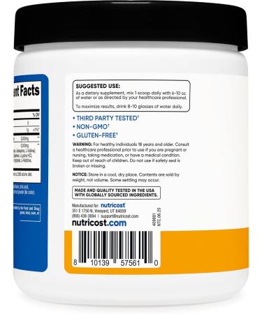 Nutricost Creatine + Aminos 30 Servings (Peach Mango Flavored) - 5 000mg Creatine Monohydrate + 5000mg Amino BCAA Blend Per Serving - Buy Online on GoSupps.com