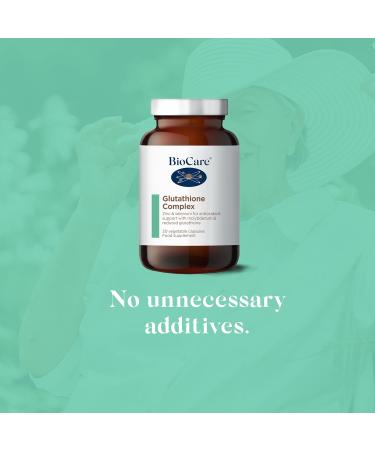 BioCare Glutathione Complex | Zinc & Selenium for Antioxidant Support | with Molybdenum and Reduced Glutathione | Suitable for Vegetarians and Vegans - 30 Capsules - Buy Online on GoSupps.com