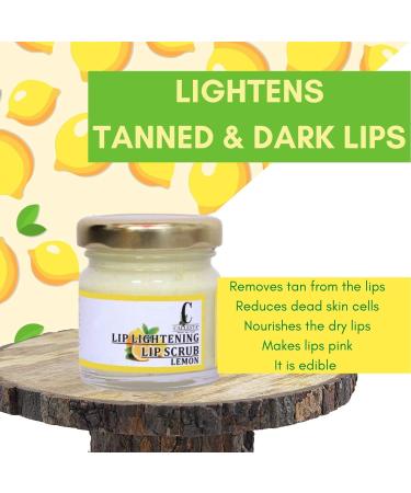 Buy Lip Lightening Exfoliating Lemon Lip Scrub - Removes Lipstick Stains | Coconut Oil & Vitamin E | 100g - International Shipping - Buy Online on GoSupps.com