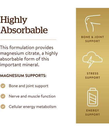 Solgar Magnesium Citrate 60 Tablets - Premium Muscle Relaxant & Mineral Support - Buy Online on GoSupps.com