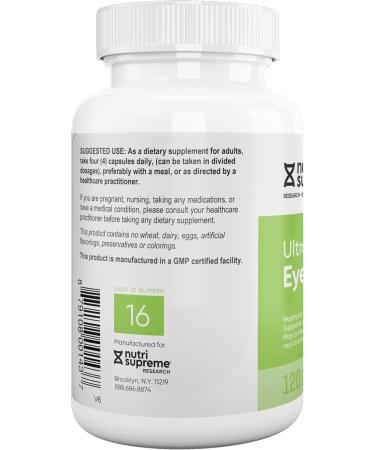 Nutri Supreme Research Ultra Eye Care with Lutein for Eye Health and Wellness 120 Vegetarian Capsules Kosher - Buy Online on GoSupps.com