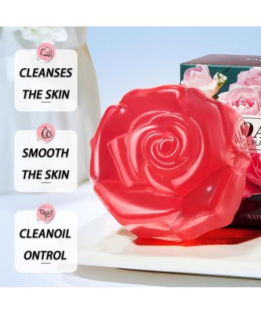 Rose Soap Handmade Soap Bar Natural Soap with Rose Essential Oil Facial Soap Bar Cleanser Suitable for All Skin Types Face & Body Cleansing Hydrating Moisturising Exfoliating Vegan & Residue-Free 1 - Buy Online on GoSupps.com