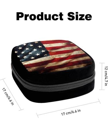 GIAPB Period Bag | Sanitary Napkin Storage & Pad Holder | Vintage American Flag Pattern | Color3692 - Buy Online on GoSupps.com