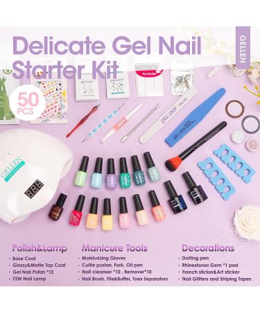 Gellen Gel Nail Polish Kit with 72W UV Led Light - Summer Candy Princess Collection - Buy Online on GoSupps.com