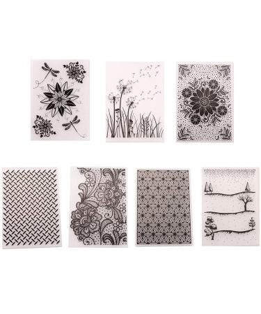7Pcs Flower Patterns Plastic Embossing Folder DIY Craft Template Molds Stamp Stencils Scrapbook Paper Cards Photo Album Making Tool Embossing Folders Handmade Art Craft Supplies Decorating Mold