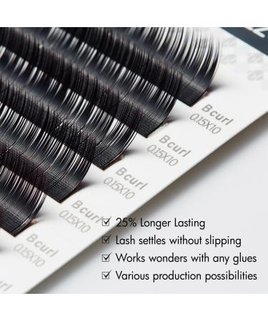 BL Lashes Eyelash Extensions - D Curl 10mm Laser Mink Synthetic Lashes | 0.15 Thickness Semi-Permanent Extensions for Natural Look - Buy Online on GoSupps.com
