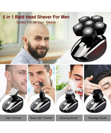 5 in 1 Electric Head Shaver for Men - Waterproof Bald Razor & Grooming Kit | International Shipping Available - Buy Online on GoSupps.com