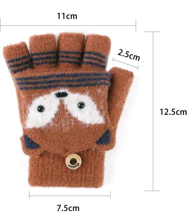 Kids Puppy Flip Top Half Finger Gloves - Fox/Red | Ages 3-8 Yrs - Buy Online on GoSupps.com