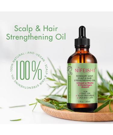 Organic Rosemary Oil for Hair Growth | Strengthening Serum, Nourishes Scalp, Hair Loss Treatment - 60ml - Buy Online on GoSupps.com
