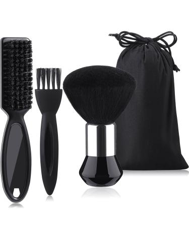 3 Pieces Neck Duster Brush Barber Hair Blade Clipper Cleaning Brush Soft Nylon Trimmer Shaver Razor Cleaning Brush with Storage Bag for Hair Styling