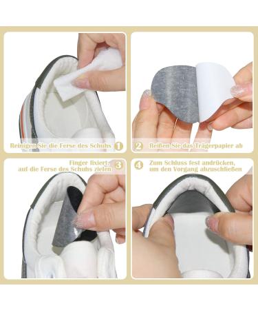 12 Pairs of Heel Protection for Shoes - Self-Adhesive Cushions for Leather & Sports Shoes in Black White Khaki - Buy Online on GoSupps.com
