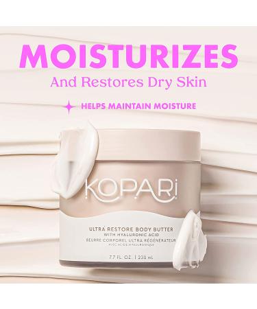 Kopari Ultra Restore Body Butter with Hyaluronic Acid & Vitamin B5 | Long-Lasting Hydration Body Lotion | Vegan & Cruelty-Free | 7.7 oz - Buy Online on GoSupps.com
