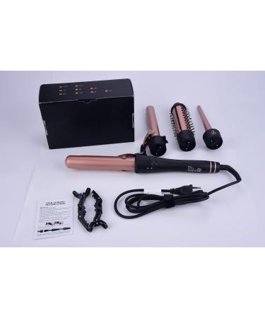 CCKeyin 4-in-1 Curling Iron Set - Multifunctional Ceramic Curling Iron Kit with Attachments for Large & Small Curls - Pink - Buy Online on GoSupps.com