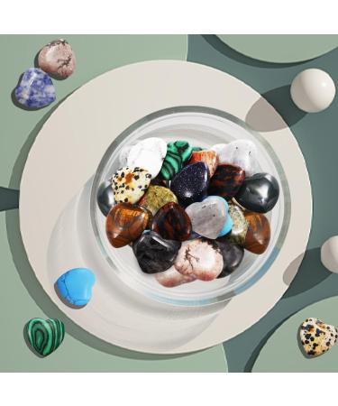 Buy Aitsite Natural Heart Stones - 15 Piece Rose Quartz Healing Gemstone Set for Crystal Therapy Meditation & D cor - Buy Online on GoSupps.com