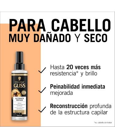  Gliss Gliss Express Leave-In Bi-Phase Conditioner for Very Damaged Hair with Liquid Keratin Ultimate Repair 6 x 200ml Units (1200ml) Ultra Repair Range - Buy Online on GoSupps.com