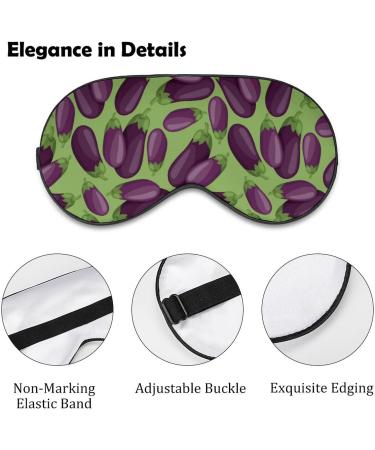 Fresh Ripe Eggplant Sleep Mask - Adjustable Strap, Blocks Light for Night Travel - Men Women - Buy Online on GoSupps.com