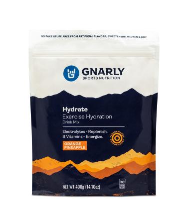 Gnarly Nutrition Hydrate Electrolyte Powder with B Vitamins and Trace Minerals to Support Workouts Orange Pineapple 40 Servings - Buy Online on GoSupps.com