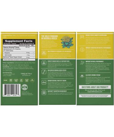 Max Strength Siberian Rhodiola | 5% Rosavins & 2% Salidroside | BioPerine Enhanced | DNA Verified | Stress Reduction, Energy Boost & Cognitive Enhancement | 60 Count - Buy Online on GoSupps.com