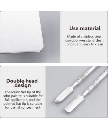 Olycraft 6-Piece Stainless Steel Makeup Palette Set for Nail Art - Mini Ring Manicure Pallet with Spatula Tools - 4.3x3.3cm for DIY Design - Buy Online on GoSupps.com