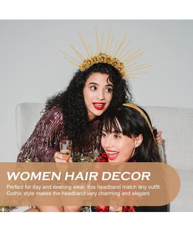 Shop Lurrose Star Crown Headband | Floral Goddess Headdress for Cosplay & Parties | Golden Greek Accessories - Buy Online on GoSupps.com