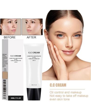 Cc Foundation For Mature Skin SPF 50 Complexion Adjusting Cc Cream Long Lasting Air Light Brightening Concealer For All Skin Types (Nature) - Buy Online on GoSupps.com