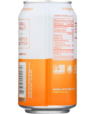 Spindrift Orange Mango Sparkling Water 12oz (8 Pack) - Buy Online on GoSupps.com
