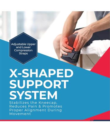 Patellar Stabilizing Knee Brace | Criss-Cross Straps for Patella Instability & Kneecap Injuries | Unisex Support | X-LARGE Made in the USA - Buy Online on GoSupps.com