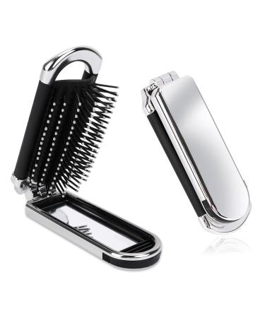 Travel hairbrush with mirror foldable mini hairbrush pocket travel brush folding hair massage comb. - Buy Online on GoSupps.com