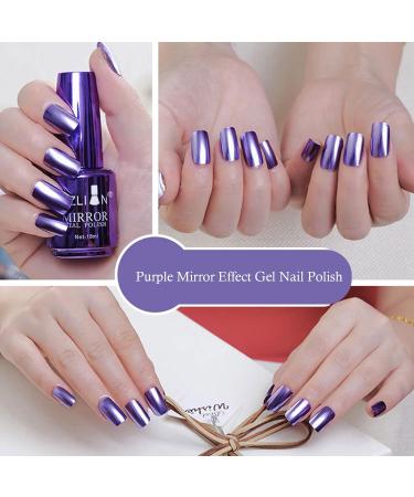 Metal Nail Polish Mirror Nail Varnish Purple Nail Varnish Quick Drying Long Lasting Metal Effect Nail Art Polish Purple Plating Metallic Nail Polish Non-Peelable Mirror Nail Polish No Need Cure - Buy Online on GoSupps.com