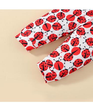 UUAISSO Cow Print Baby Girls Clothes Set | Ruffled Long Sleeve Tops & Pants Outfit | 3-6 Months | Red - Buy Online on GoSupps.com