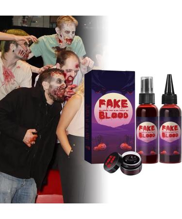  Fellflying Halloween Fake Blood Makeup Kit Curd Blood Gel + Artificial Blood Spray + Fresh Blood Drops Washable Realistic Kit with Special Effects Cosplay Accessories - Buy Online on GoSupps.com
