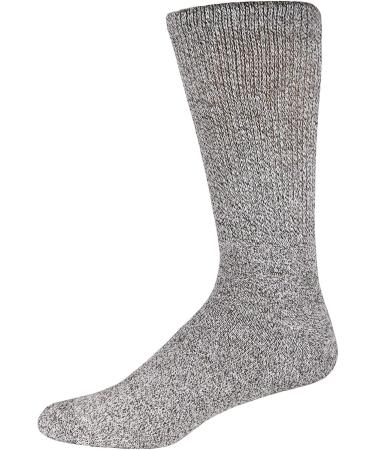 Premium Cotton Diabetic Crew Socks - 6 Pairs, Non-Binding Top, Extra Soft, Size 9-11, Heather Grey - Buy Online on GoSupps.com