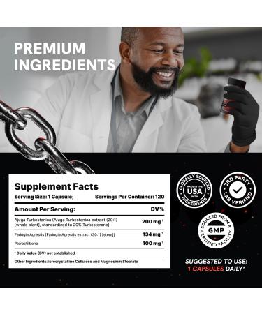 PureNutra Organic Turkesterone Supplement for Men - Muscle Recovery & Growth with Organic Fadogia Agrestis Pterostilbene Ajuga Turkestanica | Complexed Turkesterone Powder | 240 Servings - 2 Packs - Buy Online on GoSupps.com