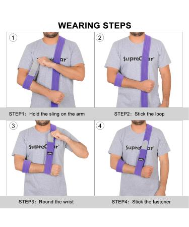 Supregear Adjustable Lightweight Arm Sling - Comfortable Shoulder Support | Purple, 180cm - Buy Online on GoSupps.com