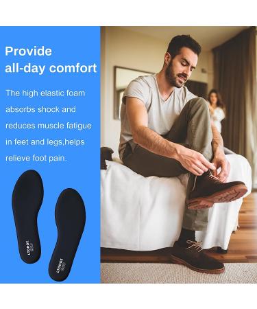LTOHOE Memory Foam Insoles for Men - Shock Absorbing Shoe Inserts for Running, Hiking, Sneakers - Foot Pain Relief & Comfort Inner Soles - 8mm Black, US 11 - Buy Online on GoSupps.com