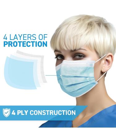Ready First Aid Face Masks- Procedure Masks - Medical Masks - Surgical Masks - ASTM Level 3 4-Ply Construction 50 Pieces - Blue Box of 50 Blue (Astm) - Buy Online on GoSupps.com