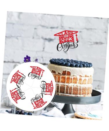HAKIDZEL 5pcs 2023 Graduation Visa Insertion Decorative Cupcake Toppers Graduation Dessert Toppers Graduation Cap Grad Cupcake Topper Graduation Cake Decors Red Paper Cup Props Red 13x11.4cm - Buy Online on GoSupps.com