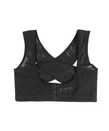 rumoe Ladies Women Adjustable Shoulder Back Posture Corrector Chest Brace Support Belt-Black-M Medium