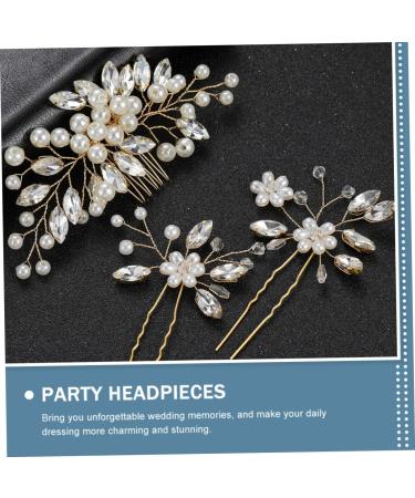 Angoily 4 Sets Hairpin Wedding Headpiece for Bride Hair Accessory for Girls Bridal Headpiece Wedding Hair Clip Hair Decor Pearl Hair Pin Braids Accessories Hair Comb Zinc Alloy Horse Eye - Buy Online on GoSupps.com