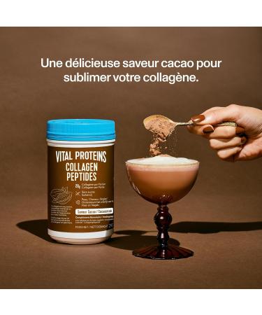Vital Proteins - Collagen Peptides Cocoa Flavor - Food supplement powder - Collagen Peptides - Skin Hair Nails Bones and Muscles - 10 to 20g collagen per serving - 297g - Buy Online on GoSupps.com