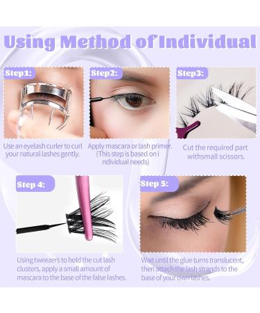Buy D Curl Lash Clusters - 10 Pairs Waterproof Faux Mink Eyelashes for DIY Extensions - Fluffy Anime Lashes with Clear Band - Buy Online on GoSupps.com