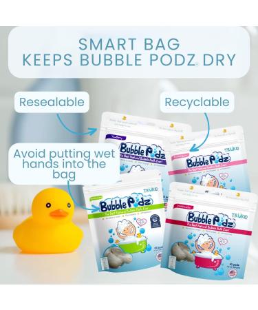TruKid Yumberry Bubble Podz for Baby & Kids | Gentle Bubble Bath Bomb for Sensitive Skin | pH Balanced for Eye Sensitivity | Natural Moisturizers | 8 Count - Buy Online on GoSupps.com