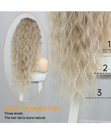 Pference Extensions: 65cm Blond Lang Wound Ponytail - Natural Kunsthaar Hair Extensions for Women | Afro Braid Style - Buy Online on GoSupps.com